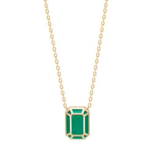 AURA EMERALD YELLOW GOLD NECKLACE